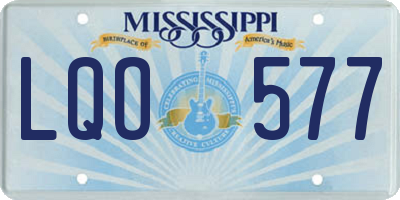 MS license plate LQO577
