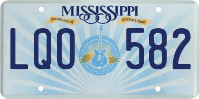 MS license plate LQO582
