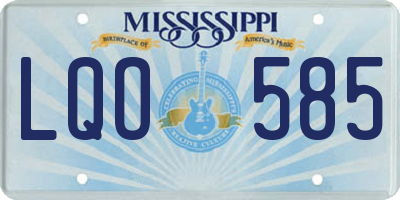 MS license plate LQO585