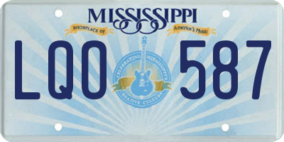 MS license plate LQO587