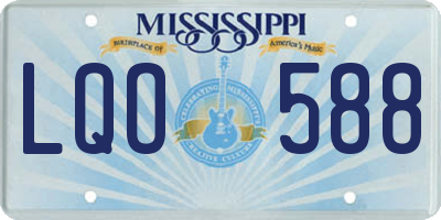 MS license plate LQO588