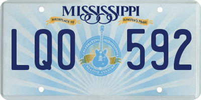 MS license plate LQO592