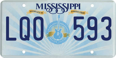 MS license plate LQO593