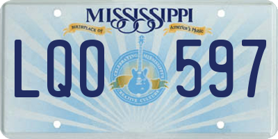 MS license plate LQO597