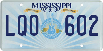 MS license plate LQO602