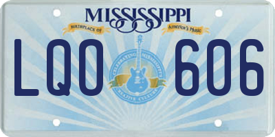 MS license plate LQO606