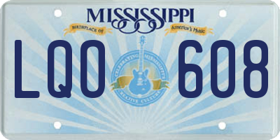 MS license plate LQO608