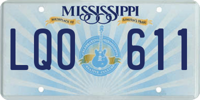 MS license plate LQO611
