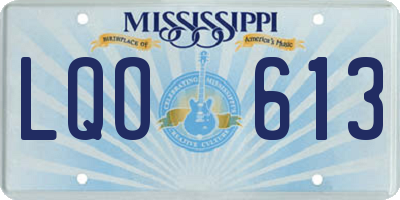 MS license plate LQO613