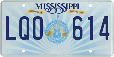 MS license plate LQO614