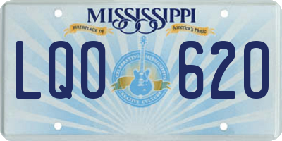 MS license plate LQO620