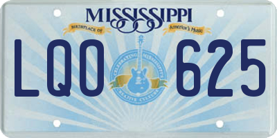 MS license plate LQO625