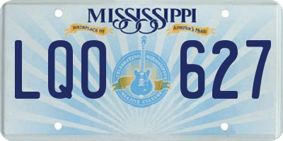 MS license plate LQO627