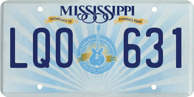 MS license plate LQO631
