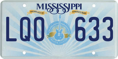MS license plate LQO633