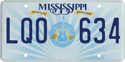 MS license plate LQO634