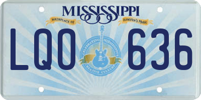 MS license plate LQO636