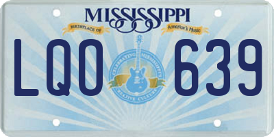 MS license plate LQO639