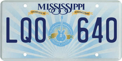 MS license plate LQO640