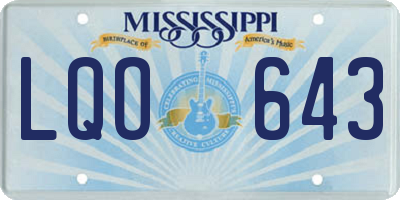 MS license plate LQO643