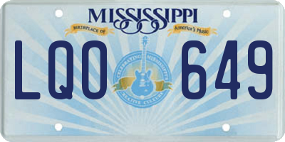 MS license plate LQO649