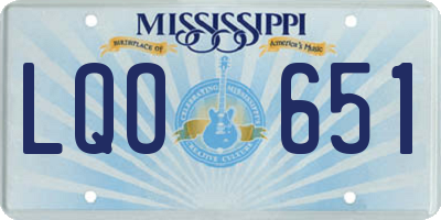 MS license plate LQO651