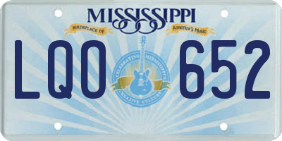 MS license plate LQO652