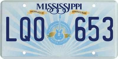 MS license plate LQO653