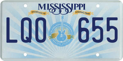 MS license plate LQO655