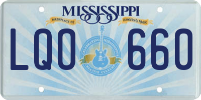 MS license plate LQO660