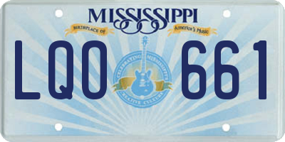 MS license plate LQO661