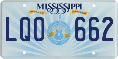 MS license plate LQO662