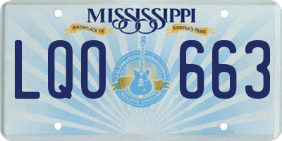MS license plate LQO663