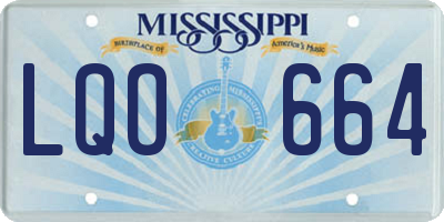 MS license plate LQO664