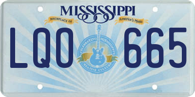 MS license plate LQO665