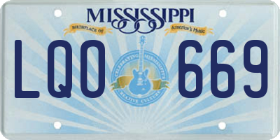 MS license plate LQO669