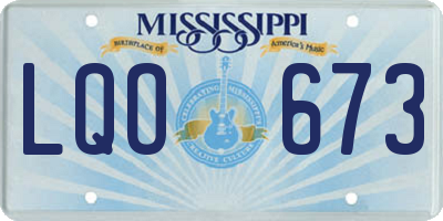 MS license plate LQO673