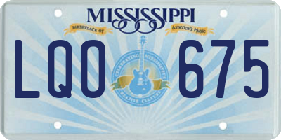 MS license plate LQO675