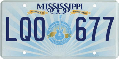 MS license plate LQO677