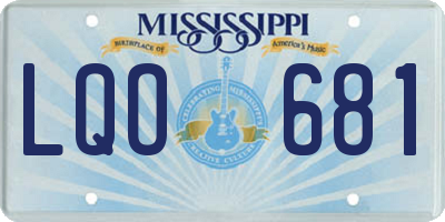 MS license plate LQO681