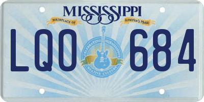 MS license plate LQO684