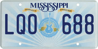MS license plate LQO688
