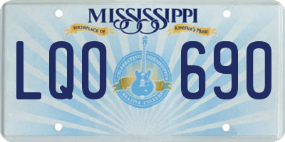 MS license plate LQO690