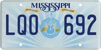 MS license plate LQO692