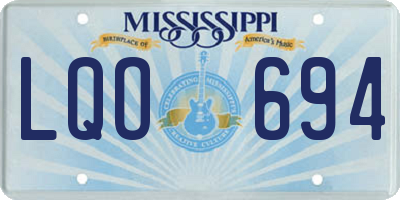 MS license plate LQO694