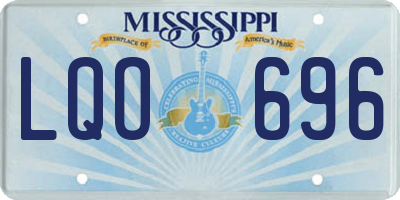 MS license plate LQO696