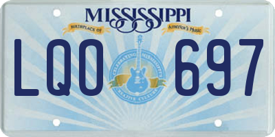 MS license plate LQO697
