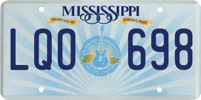 MS license plate LQO698