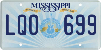 MS license plate LQO699