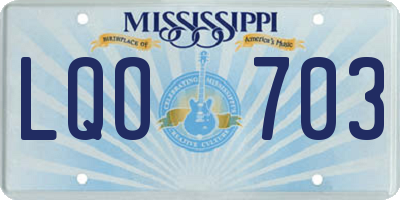 MS license plate LQO703